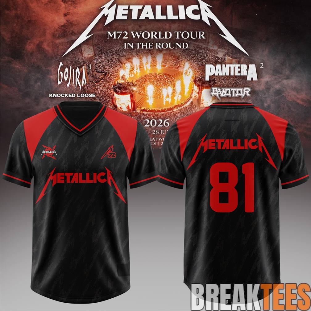 Metallica M72 World Tour 2026 Football Jersey