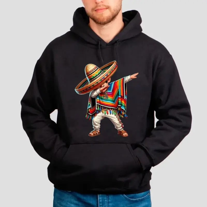 Mexican Boy Dabbing Poncho Cinco De Mayo T Shirt, Sweatshirt, Hoodie, Unisex Sweater Pullover Tee | UrbanDripWear.com