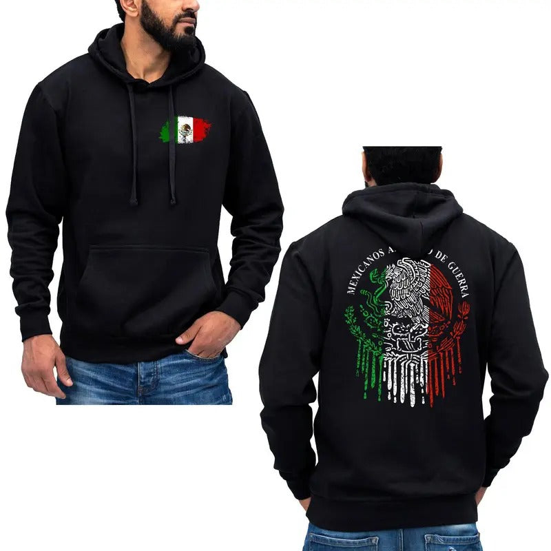 Mexicanos Al Grito De Guerra Mexican Flag Hoodie Sweatshirt Pullover Breathable Menswear T-Shirts | UrbanDripWear.com