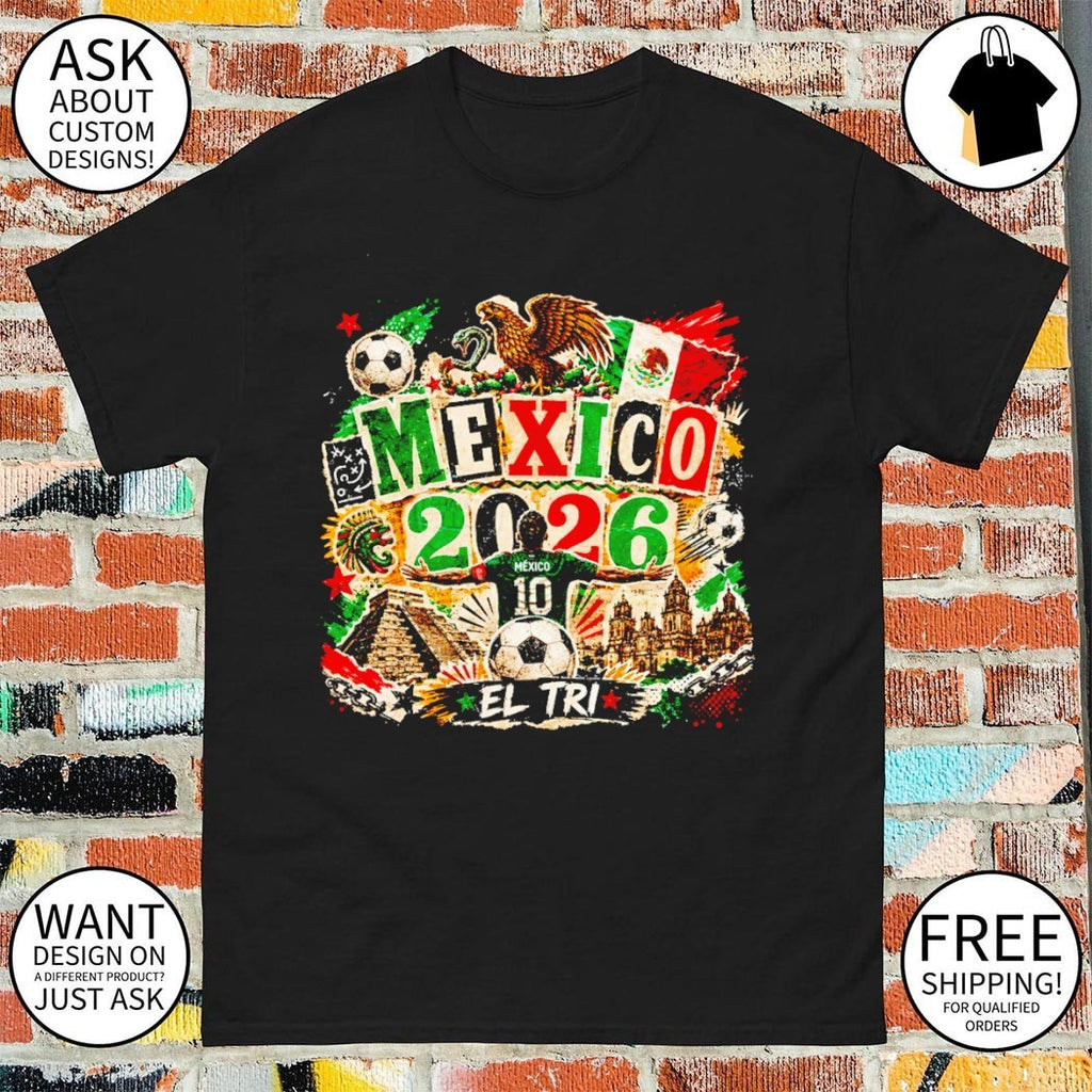 Mexico 2026 Aztec Warrior Viva Mexico Soccer Graphic El Tri shirt