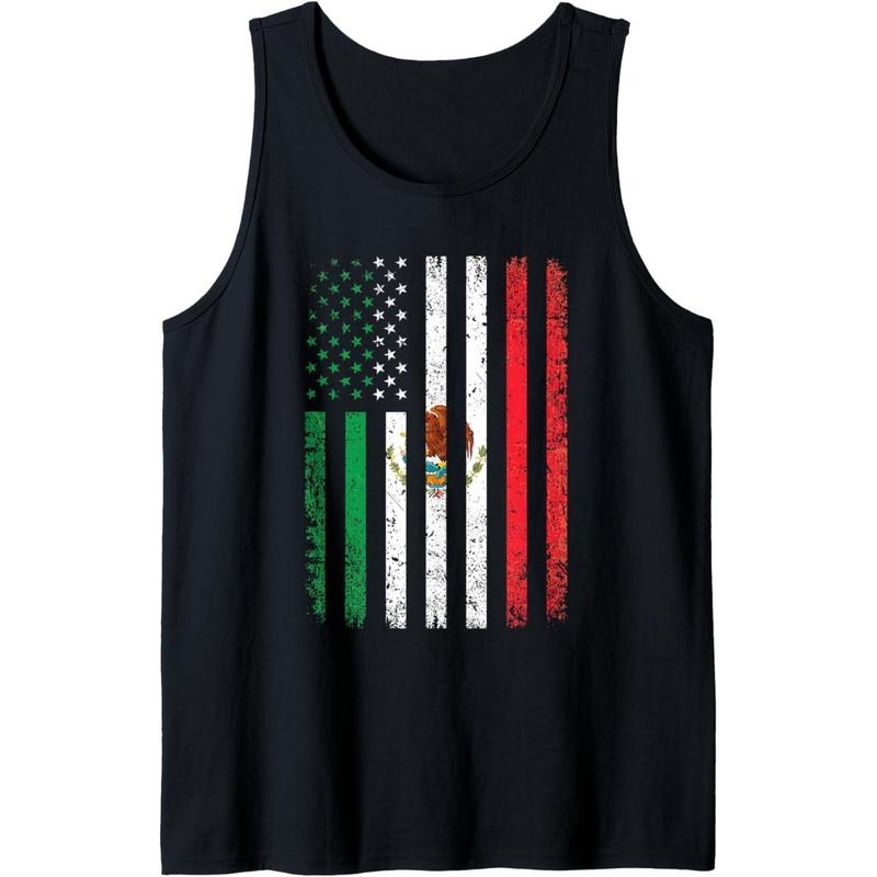 Mexico Flag Shirt Gift 4th Of July USA American Mexican Flag Tank Top made in USA Hoodie, Sweatshirt | UrbanDripWear.com