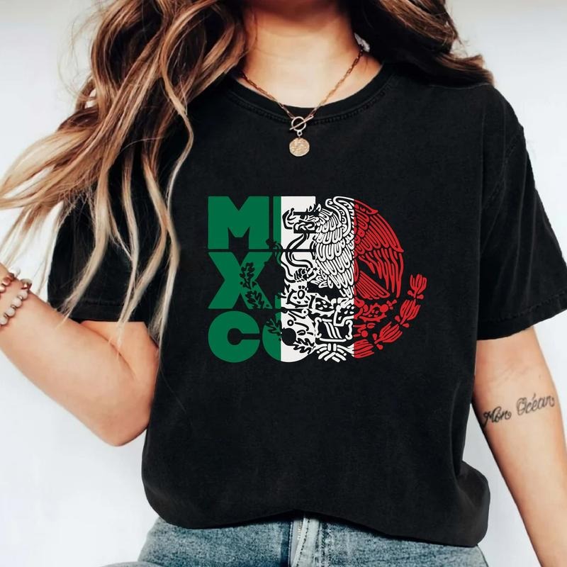 Mexico Flag Shirt, Independencia De Mexico T-Shirt, Unisex Mexican Festival Gift Tee, Matching Mexican Eagle Tee, Coat Of...