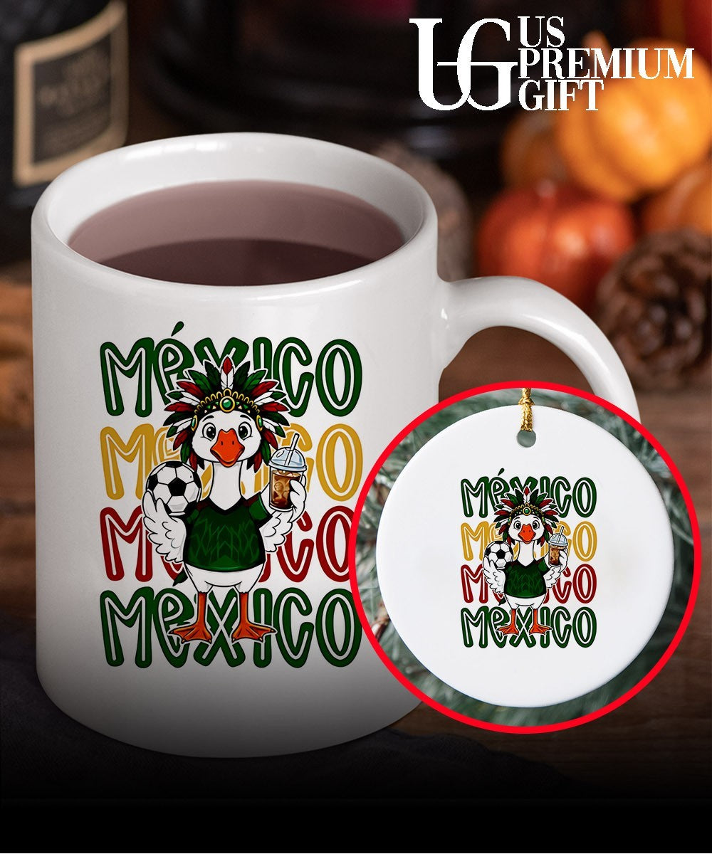 Mexico Soccer Goose with Football and Drink World Cup 2026 shirt