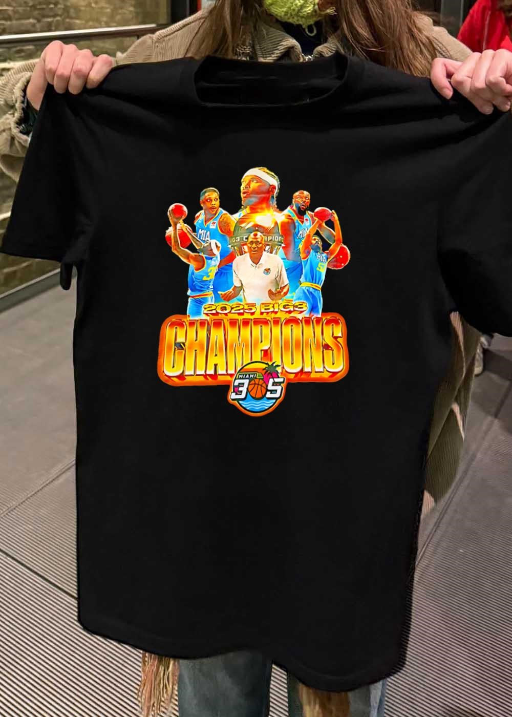 Miami 305 2025 BIG3 Champions Basketball Team T-Shirt
