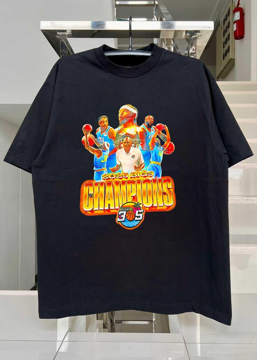 Miami 305 2025 BIG3 Champions Basketball Team T-Shirt