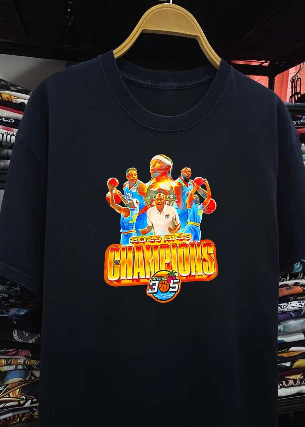 Miami 305 2025 BIG3 Champions Basketball Team T-Shirt