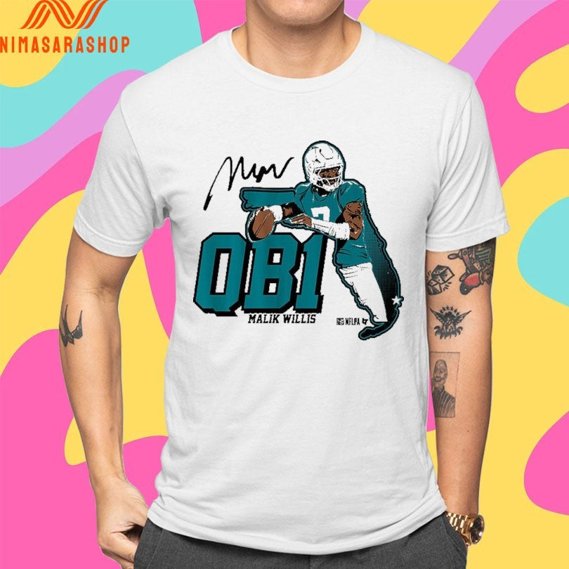 Miami Dolphins Malik Willis Miami QB1 Shirts