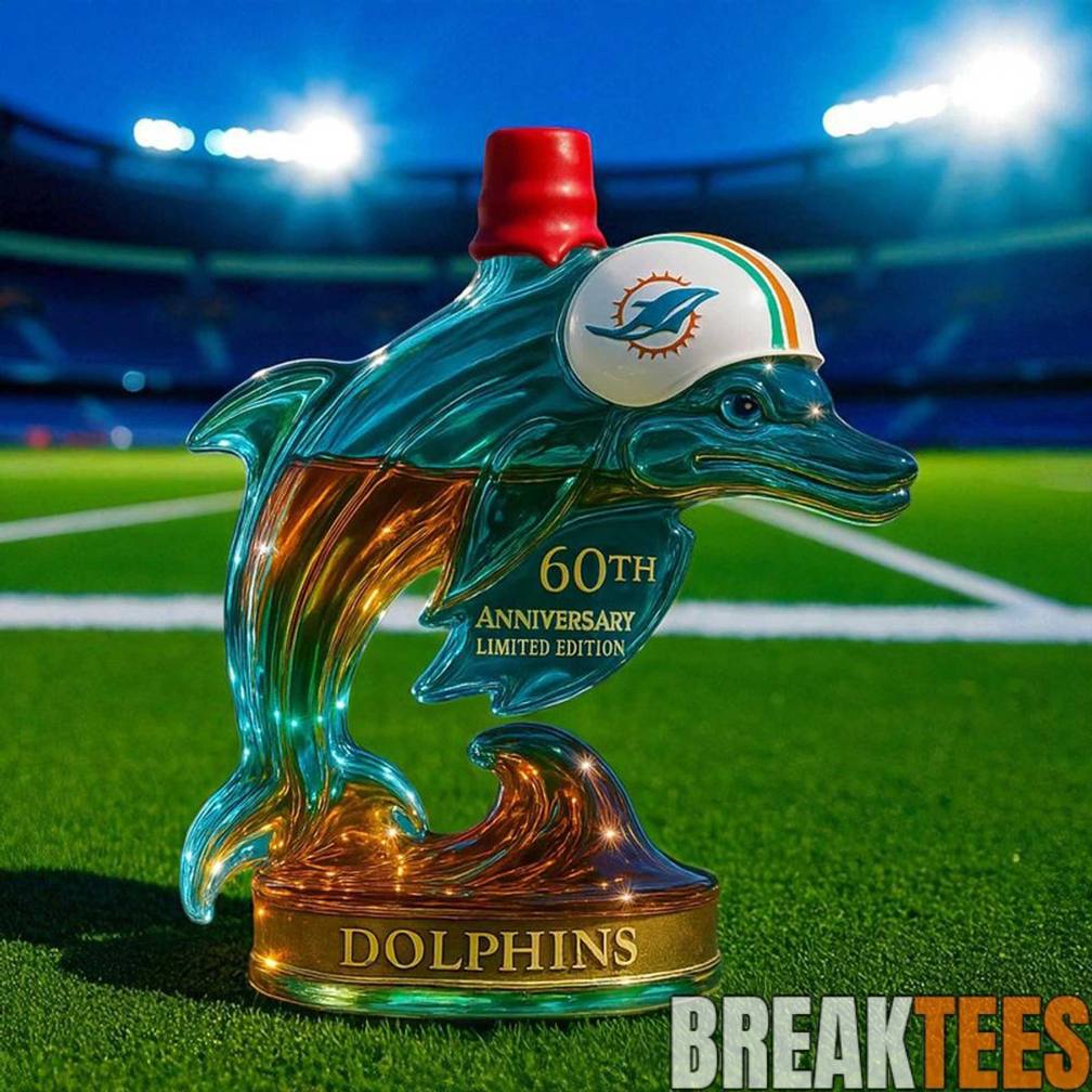 Miami Dolphins Team Spirit 60th Anniversary Limited Edition Whiskey Bottle