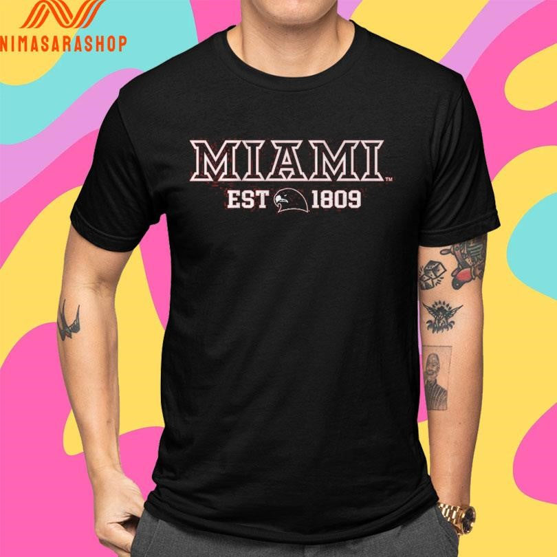 Miami Oh Redhawks Basketball Established 1809 Shirts