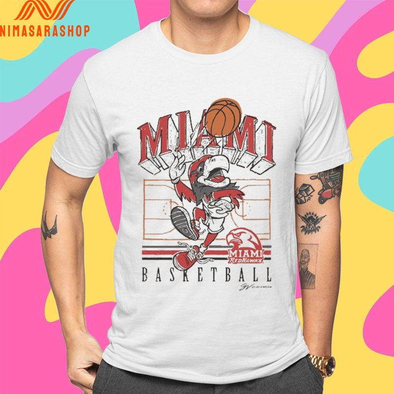 Miami Redhawk Basketball Mascot Cartoon 2026 Shirts