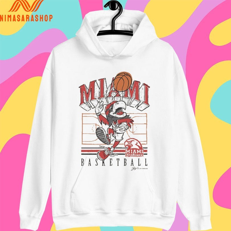 Miami Redhawk Basketball Mascot Cartoon 2026 Shirts