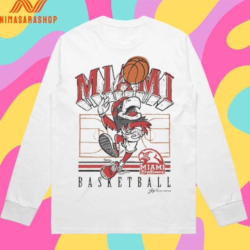 Miami Redhawk Basketball Mascot Cartoon 2026 Shirts