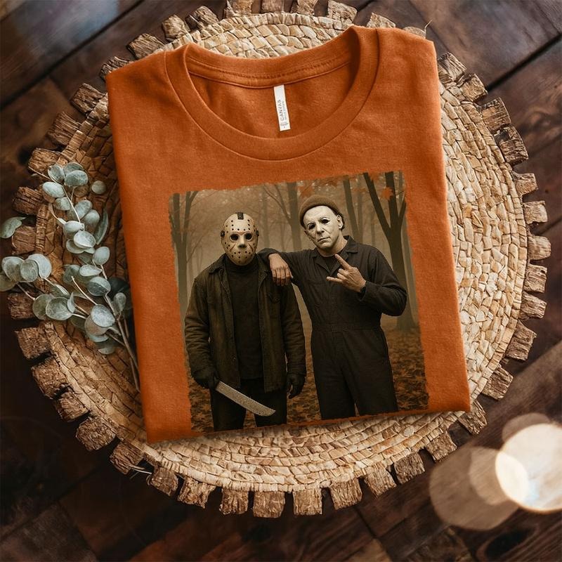 Michael & Jason Chillin Shirts, Horror Characters Shirt, Trending Graphic Shirts Hoodie, Sweatshirt | UrbanDripWear.com