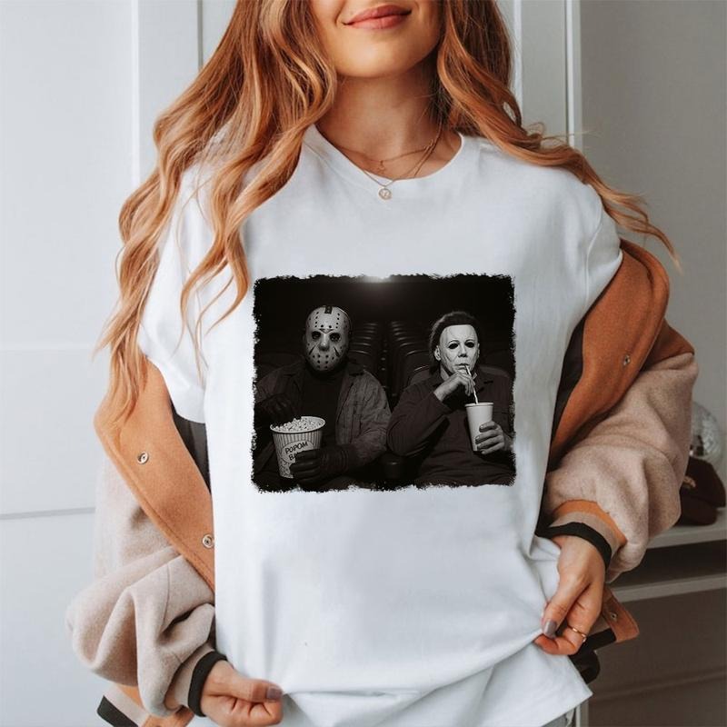 Michael & Jason Chillin Shirts, Horror Characters Shirt, Trending Graphic Shirts style 02 Hoodie, Sweatshirt