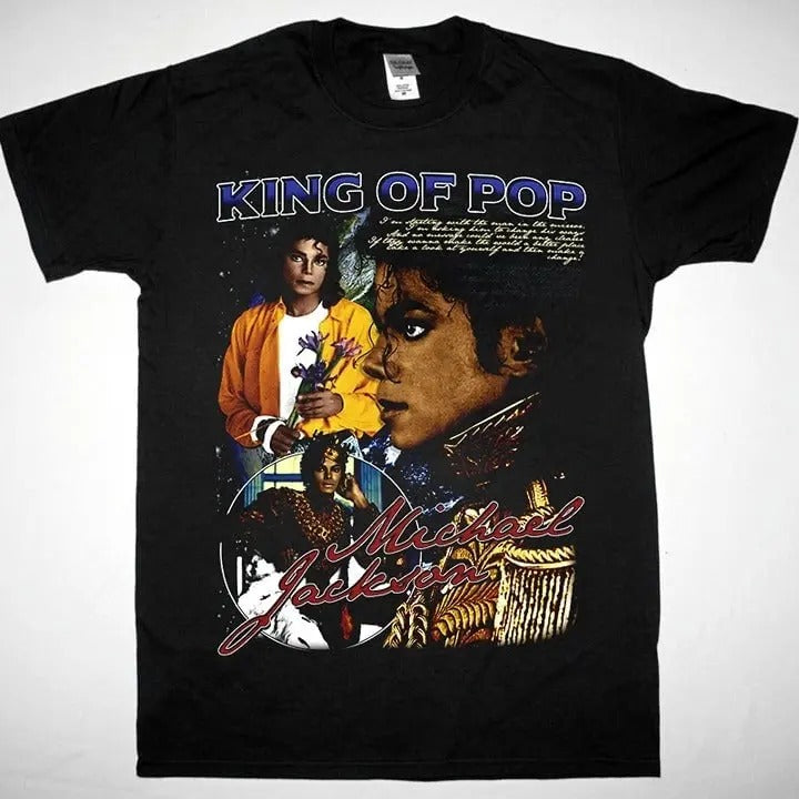 Michael Jackson Shirt, Michael Jackson King Of Pop Cotton Menswear Tshirt Hoodie, Sweatshirt | UrbanDripWear.com