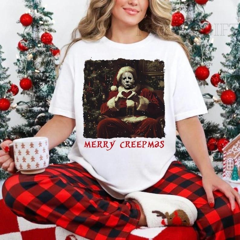 Michael Myers Santa Shirt, Michael Myers Merry Creepmas Shirt, Horror Movie Christmas Shirt, Christmas Shirt, Horror...