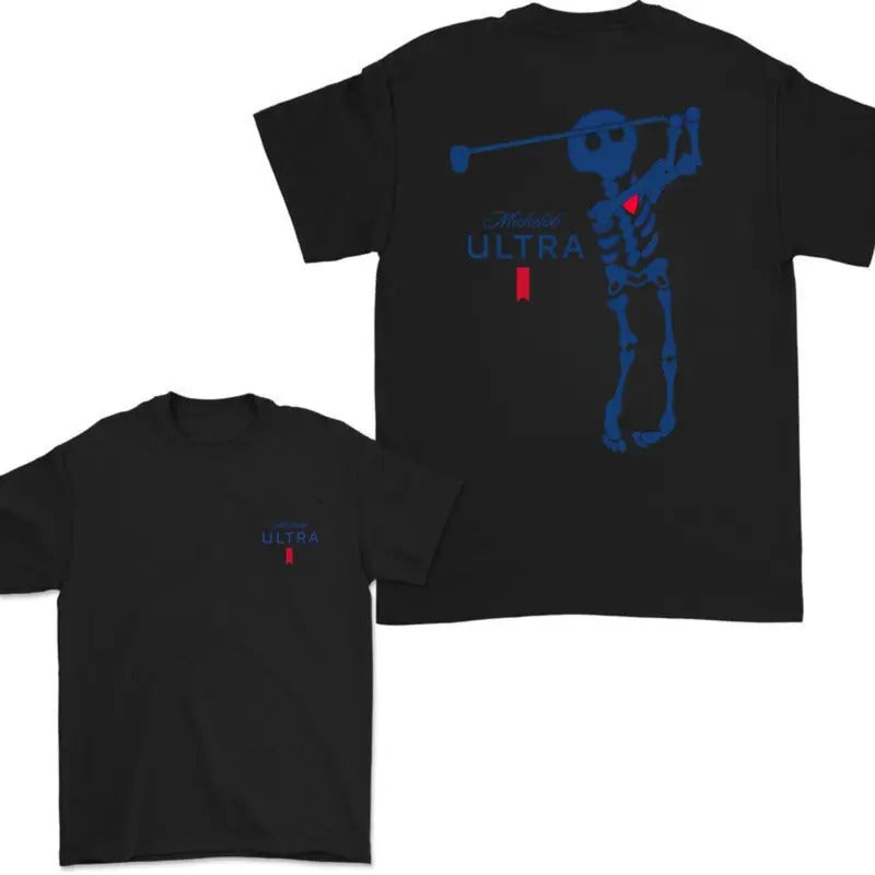 Michelob Ultra Golf Skeleton Halloween 2 Sided T-Shirt, Michelob Ultra Shirt, Halloween Trendy T-shirt, Unisex T-shirt,...
