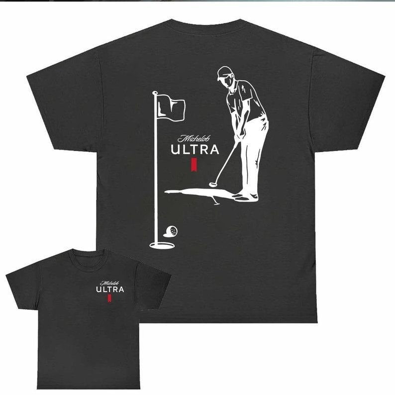 Michelob Ultra Golfing Front and Back Print T-Shirt , Michelob ULTRA Golf Player Gift Beer T-Shirt, Michelob ULTRA Golf...