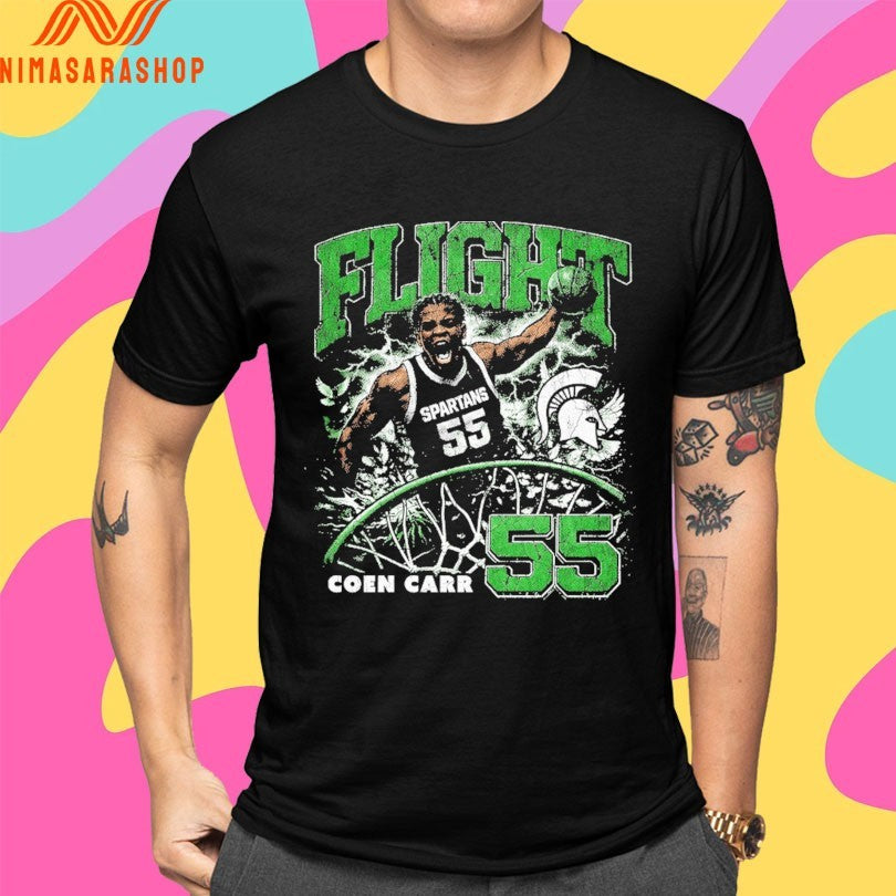 Michigan State Spartans Men’s Basketball Flight Coen Carr 55 Shirts
