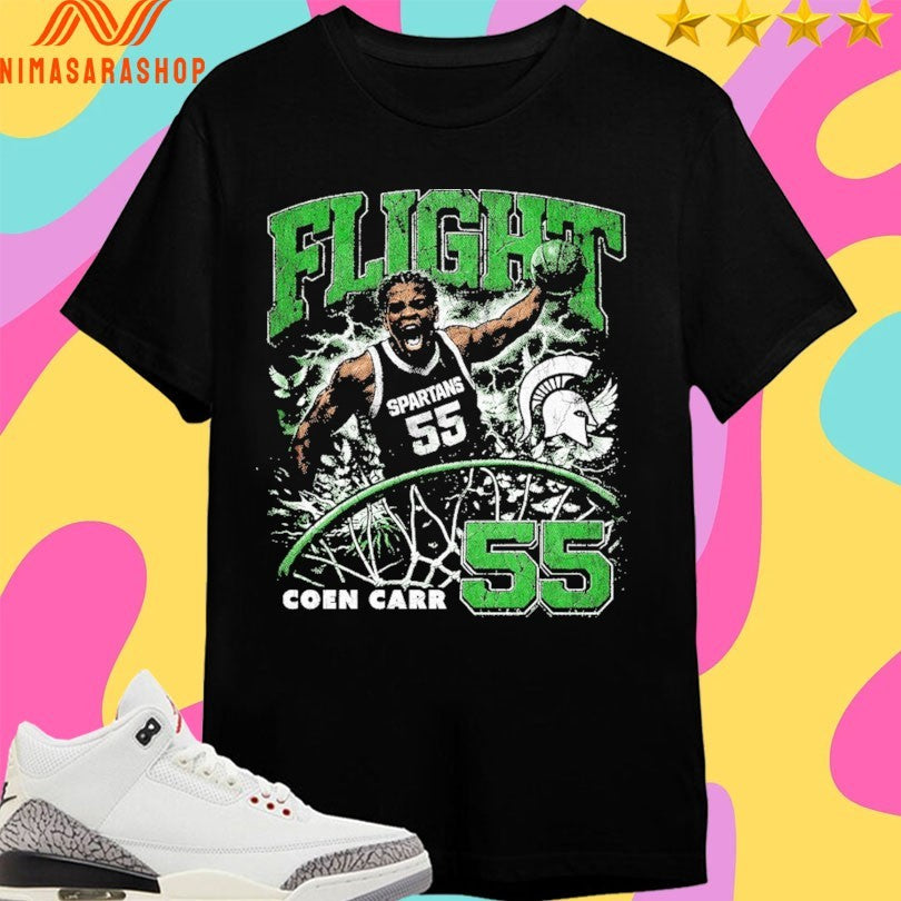 Michigan State Spartans Men’s Basketball Flight Coen Carr 55 Shirts