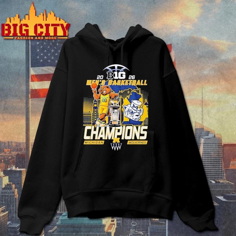 Michigan Wolverines 2026 Big Ten Men’s Basketball Season Champions Mascot Trophy Shirt