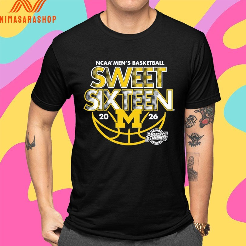 Michigan Wolverines NCAA Men’s Basketball Sweet Sixteen March Madness 2026 Shirts