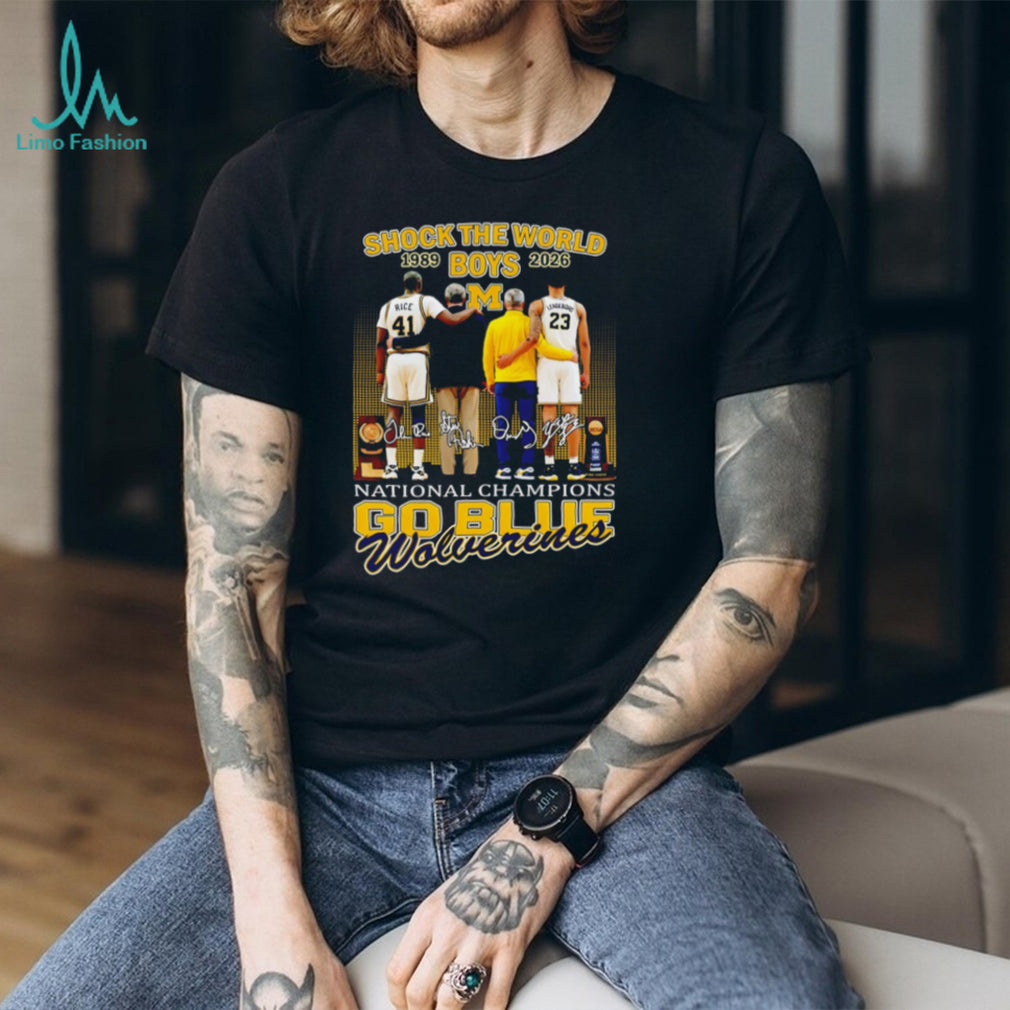 Michigan Wolverines “Shock The World” 1989 2026 National Champions Basketball Tribute T Shirt