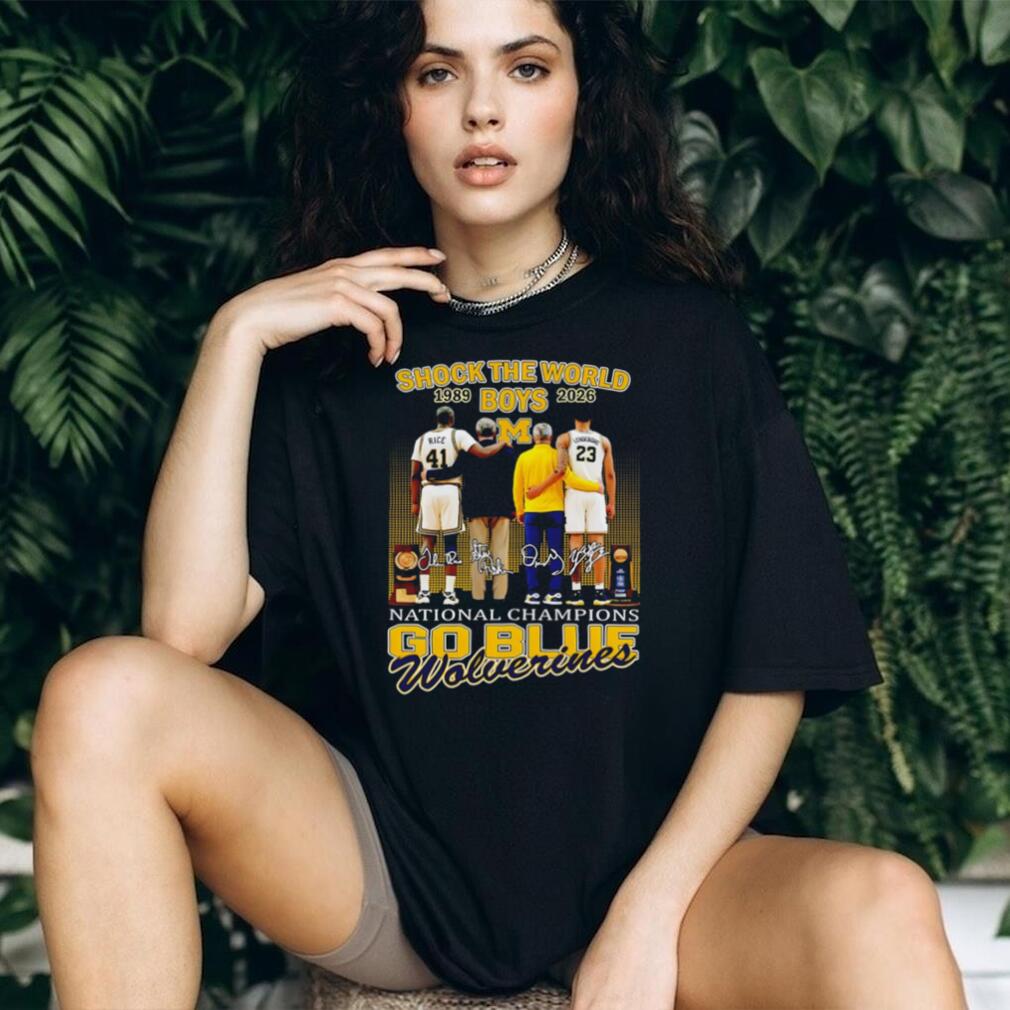 Michigan Wolverines “Shock The World” 1989 2026 National Champions Basketball Tribute T Shirt
