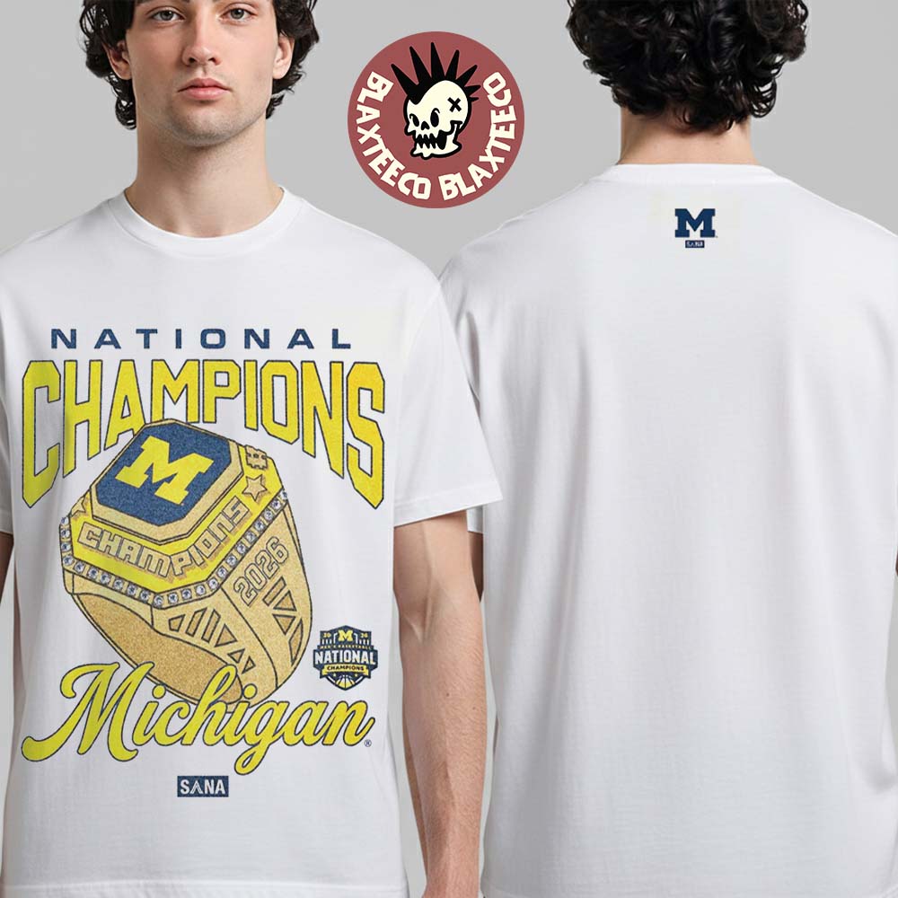 Michigan Wolverines X SANA 2026 NCAA Men’s Basketball National Champions Ring T-Shirt