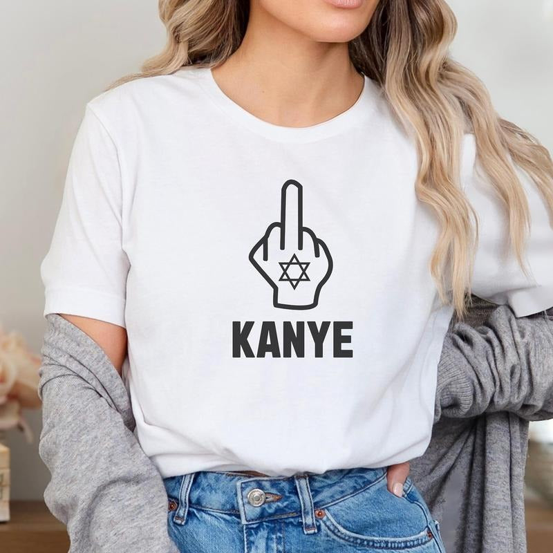 Middle Finger Kanye Shirt, F*ck Kanye Shirt, Anti Nazi Tee Hoodie, Sweatshirt | UrbanDripWear.com