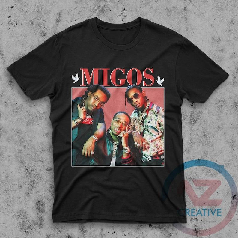 Migos T-Shirt Hip hop rap 90s tees inspiring t-shirt unisex tee homeage tees music artist t-shirt birthday gift shirt...