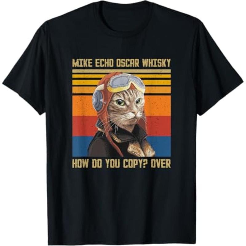 Mike Echo Oscar Whisky How Do You Copy - Vintage Cat Pilot T-Shirt Hoodie, Sweatshirt | UrbanDripWear.com