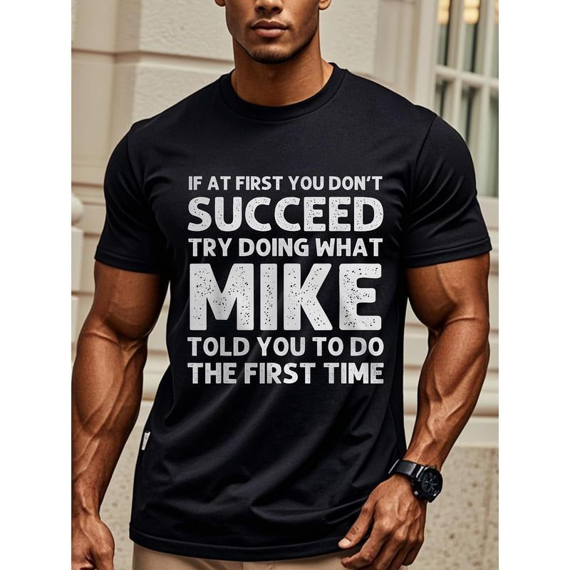 Mike's Advice" Funny Graphic Cotton T-Shirt for Men - Moisture-Wicking, Crew Neck, Casual & Outdoor Wear Made in USA...
