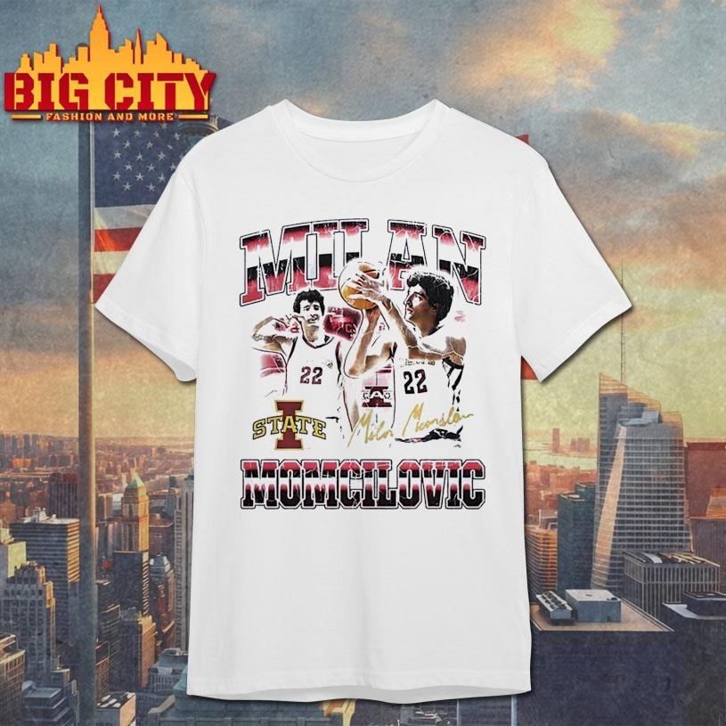 Milan Momcilovic 23 Iowa State Cyclones basketball siganture graphic Shirt