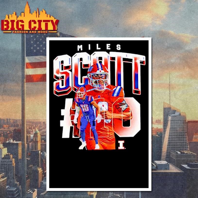 Miles Scott Illinois Football NCAA Legends player collage Shirt