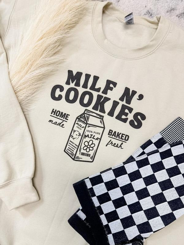 Milf N Cookies Graphic Sweatshirt T-Shirts, Hoodie | UrbanDripWear.com