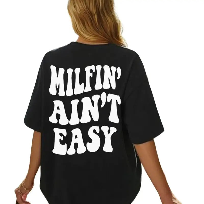 Milfin' Ain't Easy Shirt, Funny mom Sweatshirt, Mama t-shirt, Mom to Be Shirt, New mom T-shirt Chic Comfortable Casual...