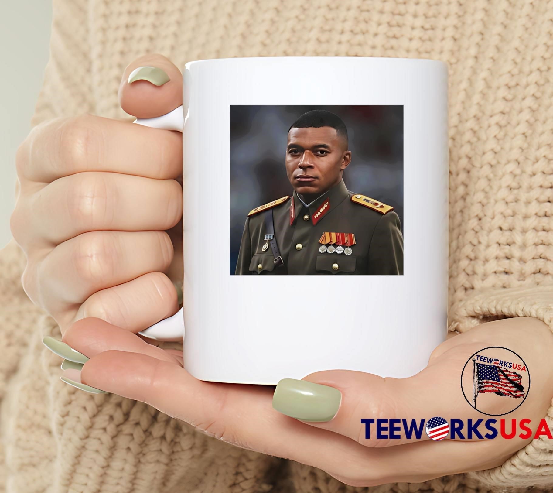 Military Portrait Kylian Mbappe General Command T-Shirt