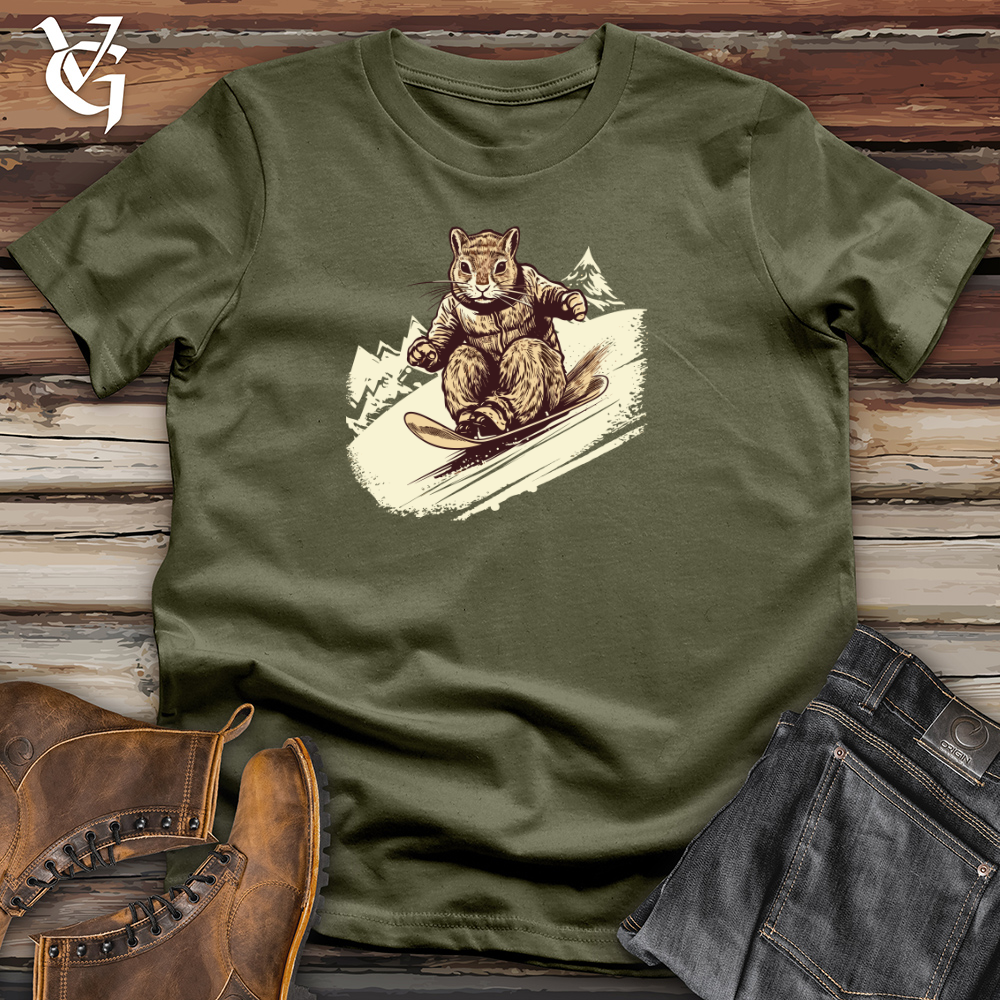 Vintage Sledding Squirrel Cotton Tee