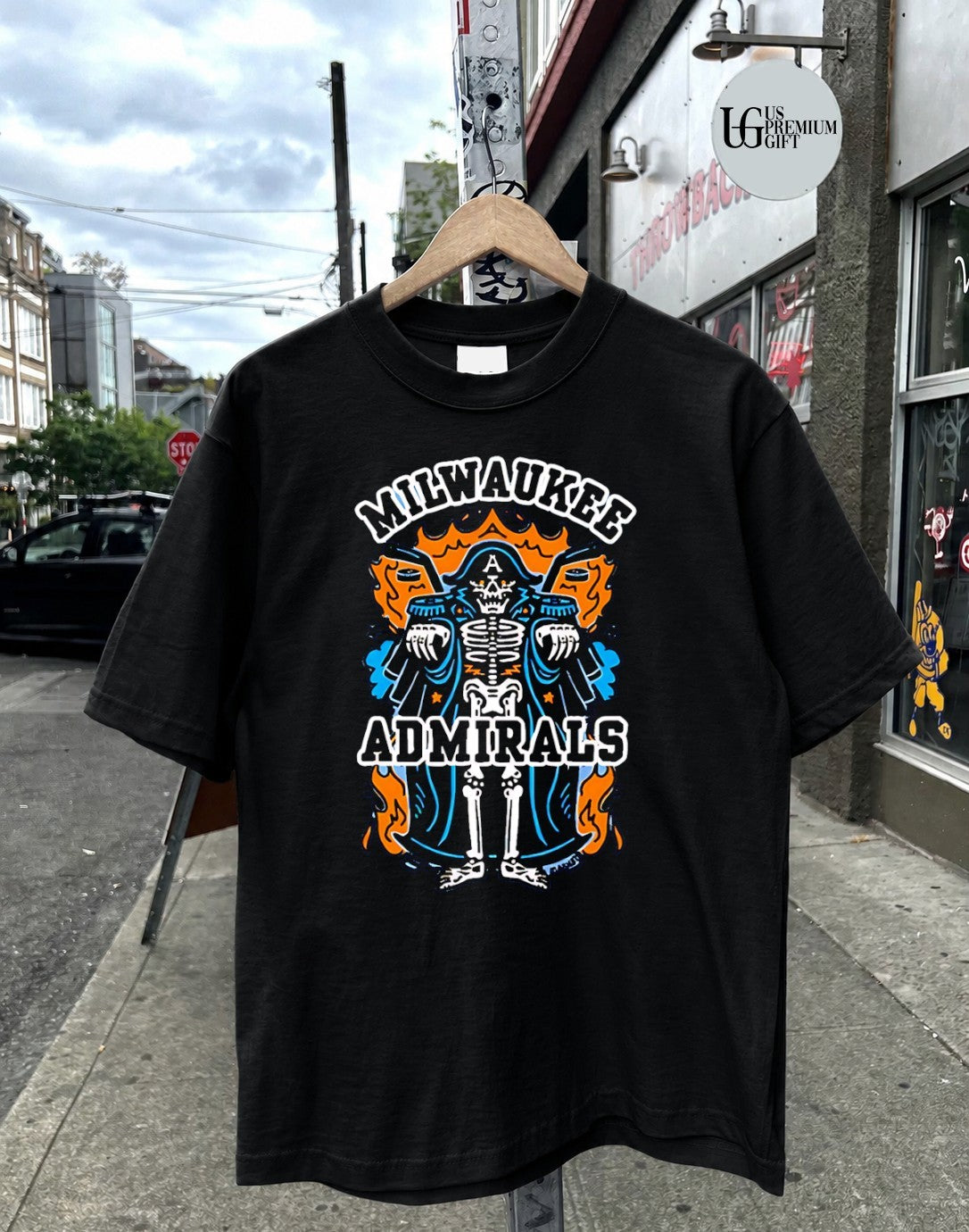 Milwaukee Admirals AHL Hockey Skeleton fire logo Milwaukee Admirals shirt