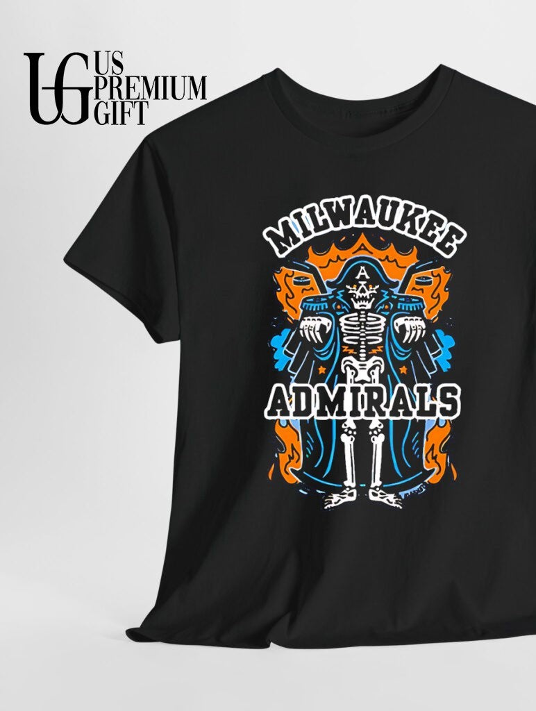 Milwaukee Admirals AHL Hockey Skeleton fire logo Milwaukee Admirals shirt