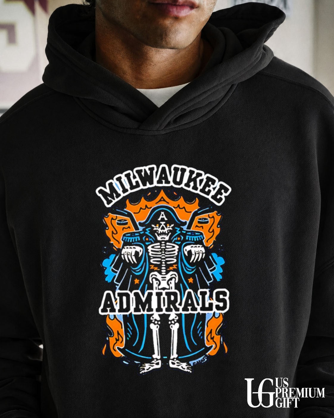 Milwaukee Admirals AHL Hockey Skeleton fire logo Milwaukee Admirals shirt