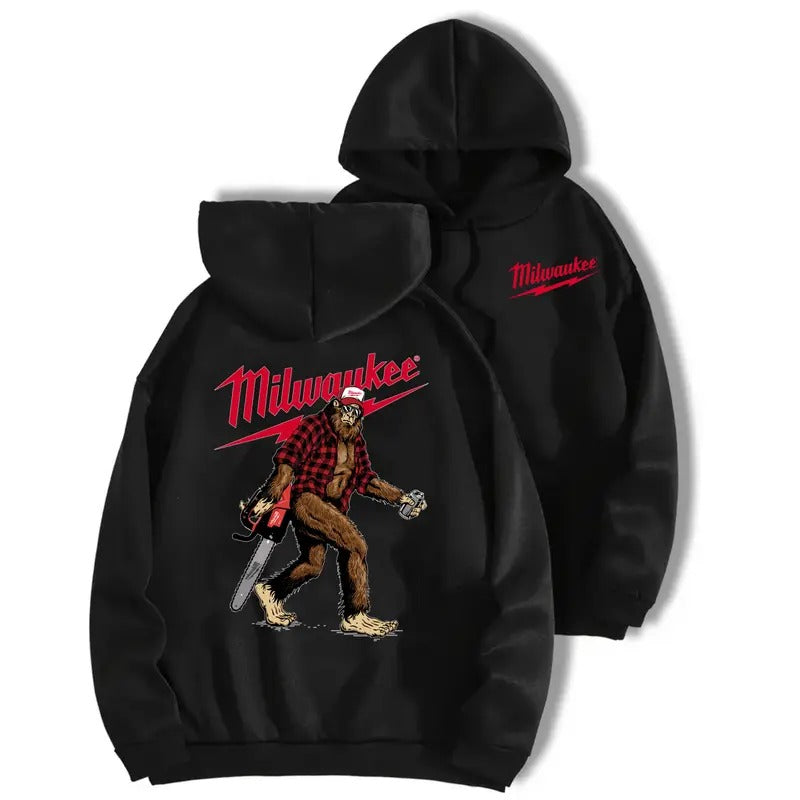 Milwaukee Bigfoot Men's Hoodie - Full Color 2 Sided T-Shirt - Classic Collar Sweatshirt | UrbanDripWear.com