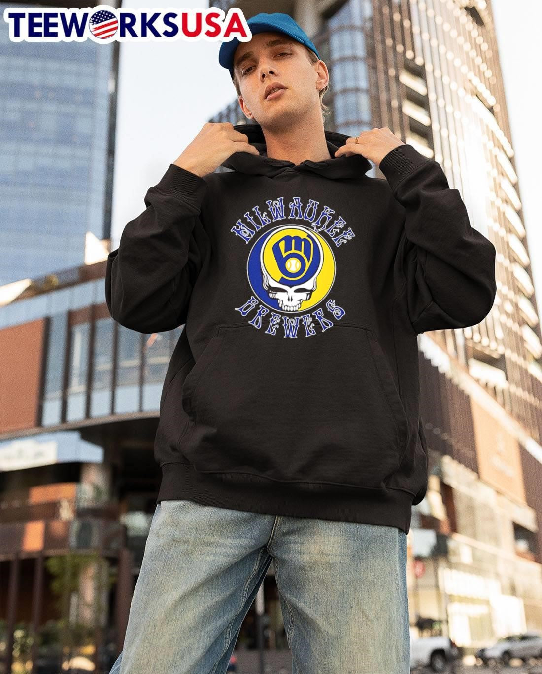 Milwaukee Brewers Steal Your Face Grateful Dead MLB Baseball T-Shirt