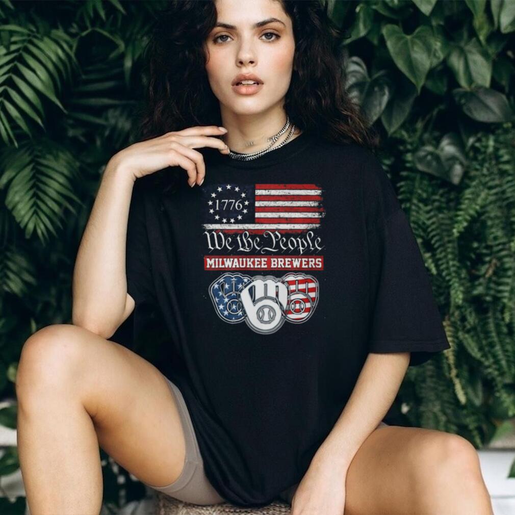 Milwaukee Brewers We The People 1776 Patriotic American Flag T Shirt