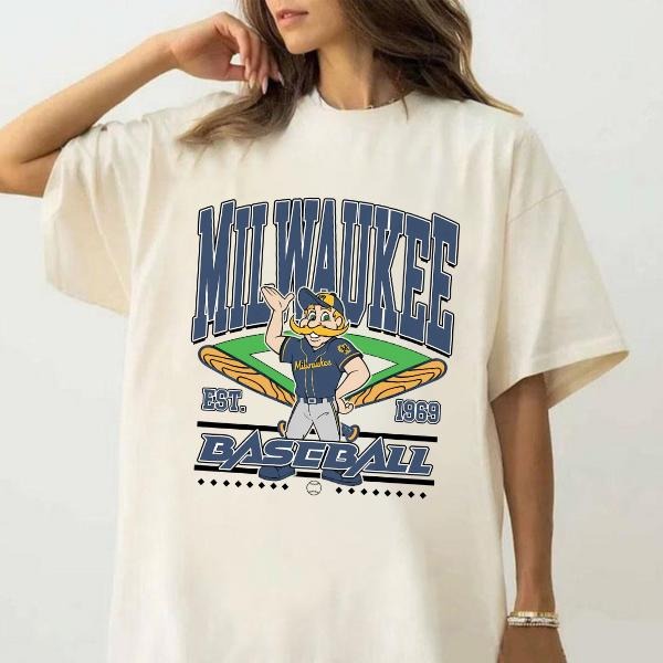 Milwaukee Mascot Baseball Sports Game Graphic Sweatshirt, Casual City Baseball T-Shirt, Baseball Fan Gift Hoodie