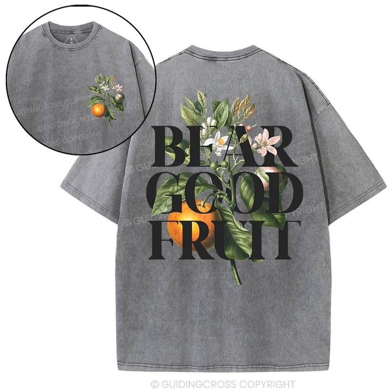 [ Mineral Wash ] Bear Good Fruit Washed TShirt Jesus Graphic Washed Style Shirt Hoodie, Sweatshirt | UrbanDripWear.com