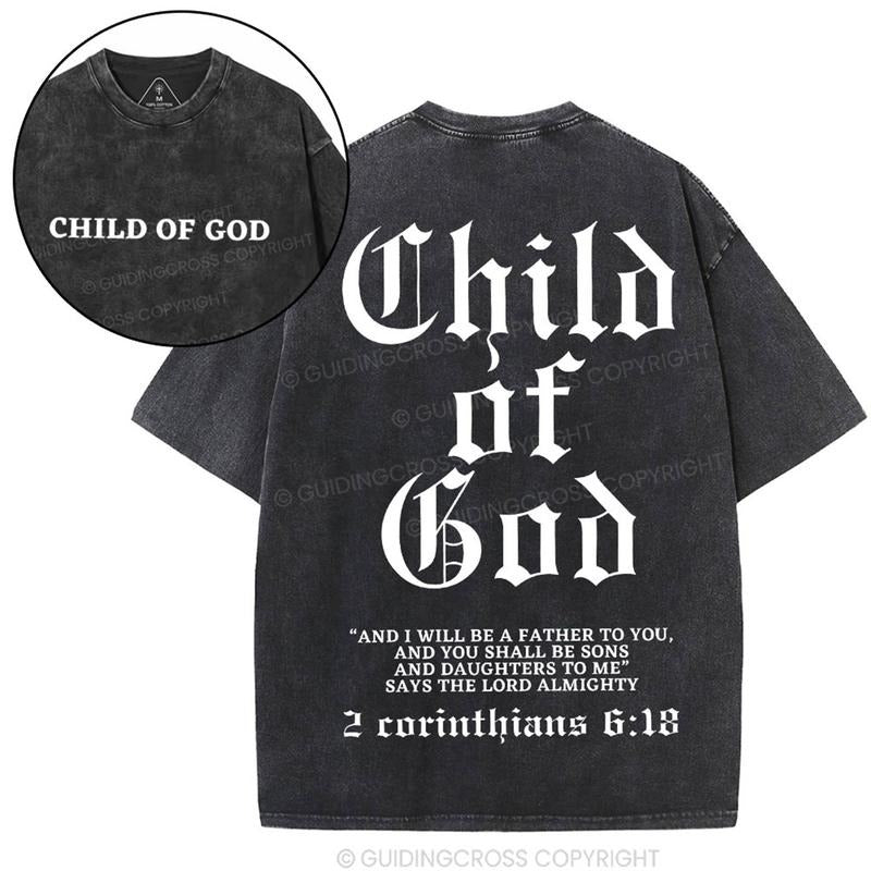 [ Mineral Wash ] Child Of God Christian Washed TShirt Jesus Graphic Washed Style Shirt Hoodie, Sweatshirt | UrbanDripWear.com