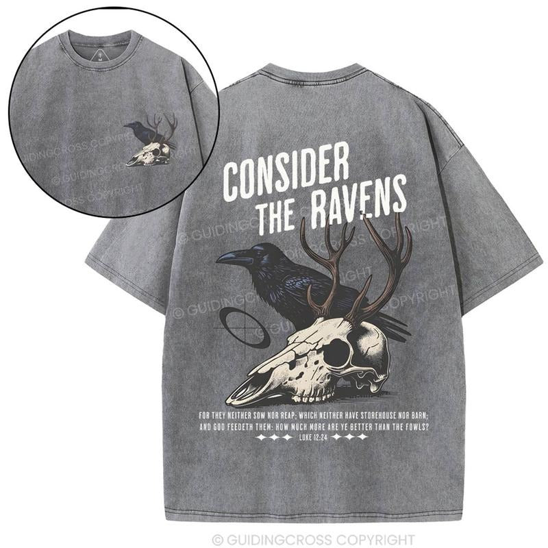 [ Mineral Wash ] Consider The Ravens Chirstian Washed TShirt Jesus Graphic Washed Style Shirt Hoodie, Sweatshirt
