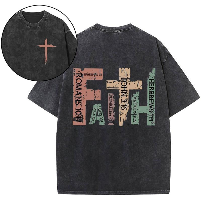 [ Mineral Wash ] Faith Christian Washed Shirt Jesus Graphic Washed Style Shirt Hoodie, Sweatshirt | UrbanDripWear.com